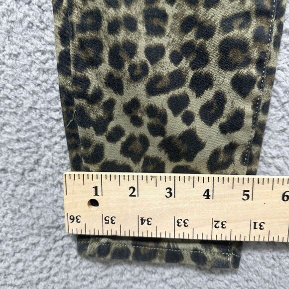 Good American Good Waist Crop Skinny Jeans Stretch Denim Olive Sage Leopard 4 27 - Picture 5 of 9